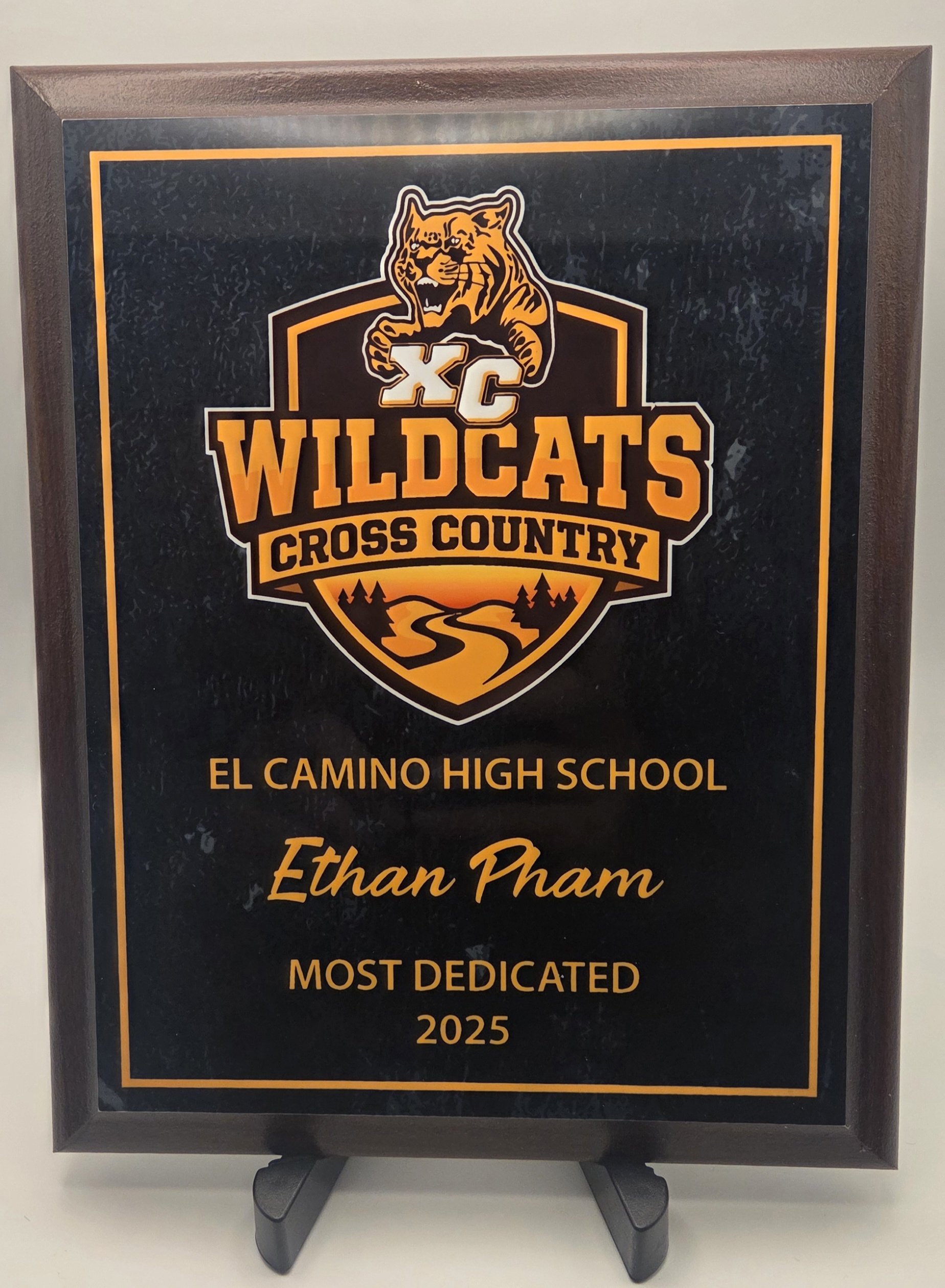 El Camino Wildcats award plaque